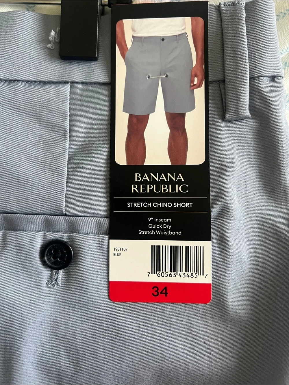 Banana Republic Light Blue Men's Flat-Front Shorts